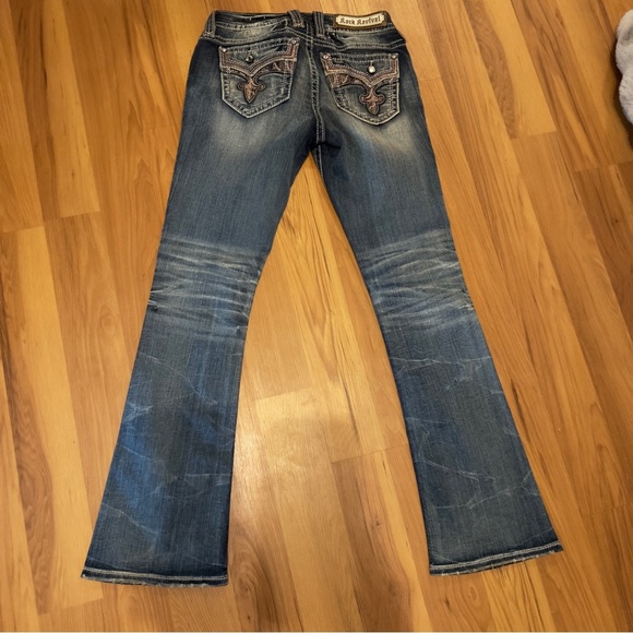Rock Revival Blue Bootcut Jeans with Embroidered Pockets - Picture 1 of 8
